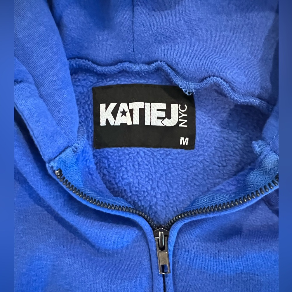 KATIE J NYC Dylan Crop Hoodie Electric Blue Tween M - Picture 4 of 7